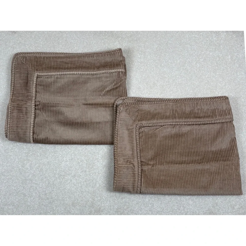 Nobility Standard Beige Corduroy‎ Pillow Sham Cover Set 2 Cotton